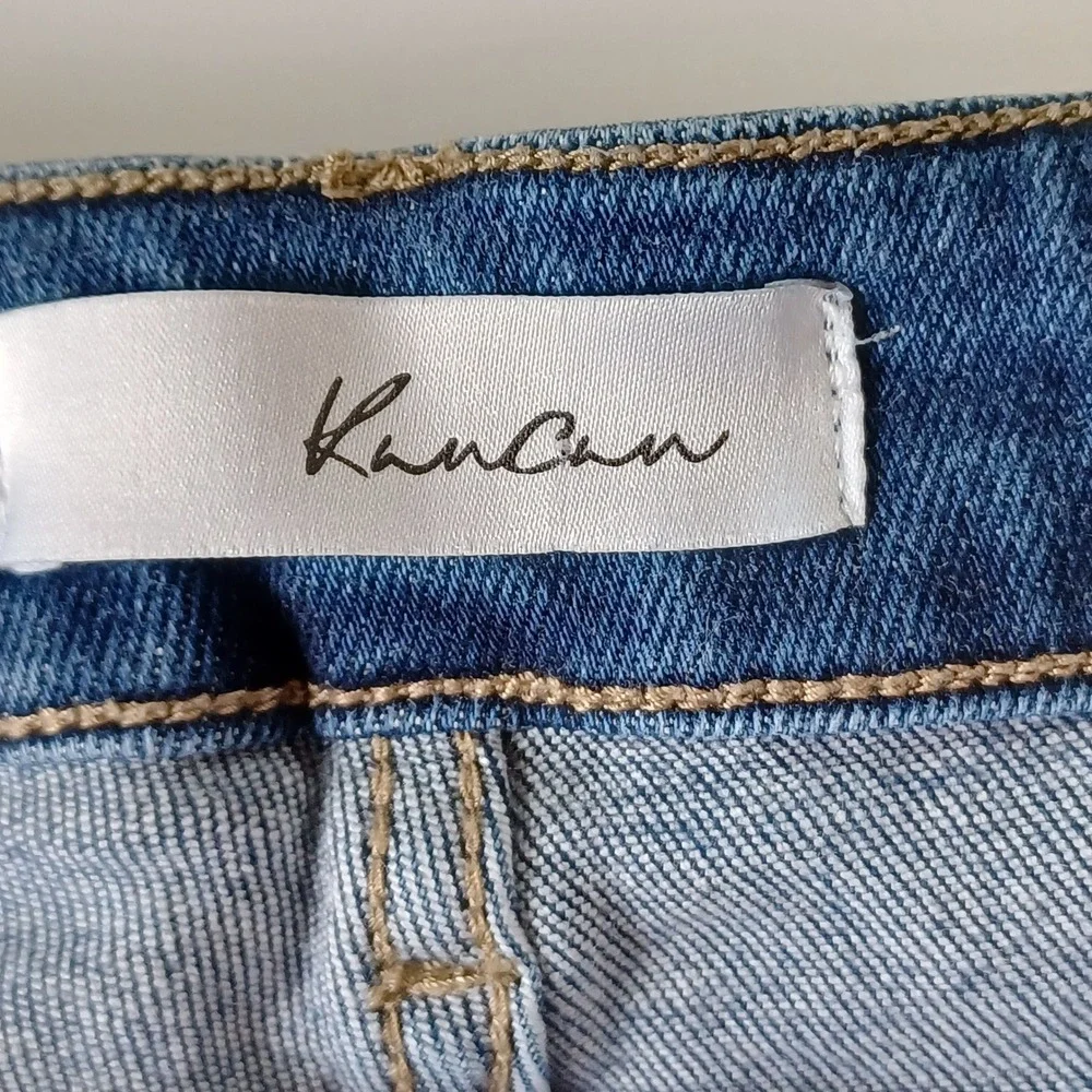 KanCan Jeans Womens 5 Blue High Rise Skinny Frayed Hem Distressed Denim